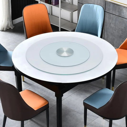 Bymaocar 27.56in Tempered Glass Turntable Clear Dining Round Table