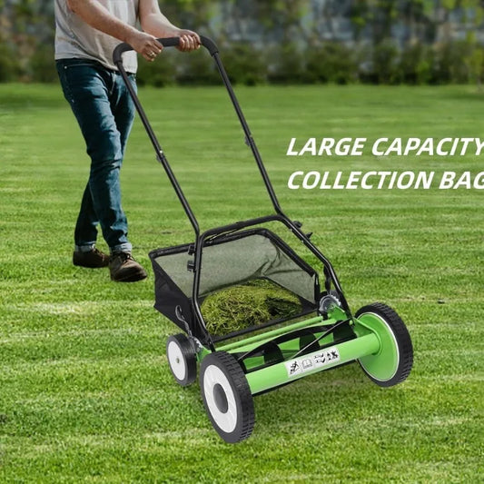 20Inch Reel Mower with 5-Blades Manual Lawn Mower Hand Push