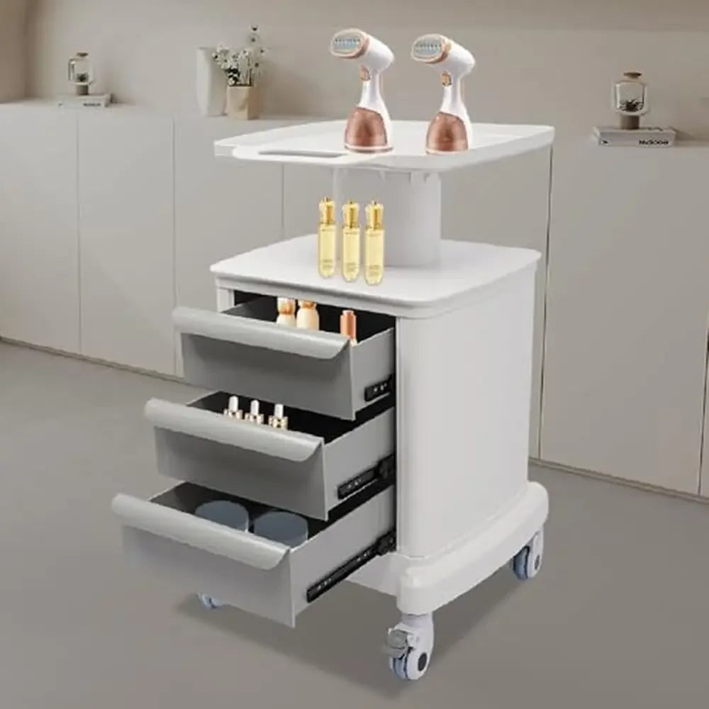 Rolling Utility Cart 3-Drawer Medical Beauty Trolley Salon Office Lab Storage Wheels