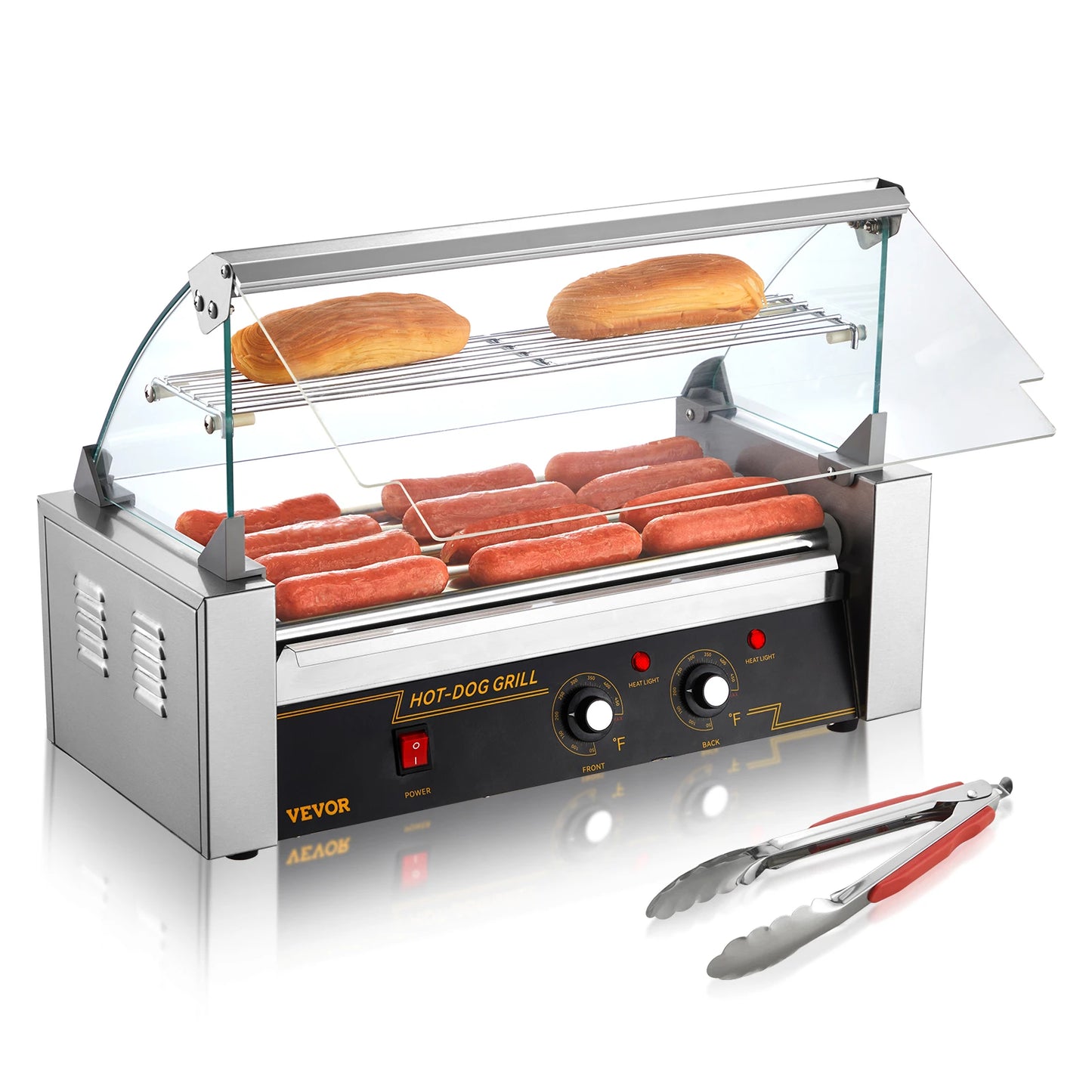 VEVOR  5/7/11 Rods Commercial Hot Dog Roller Electric Sausage Maker Barbecue Grill Machine for Camping Party Home Appliance 110V