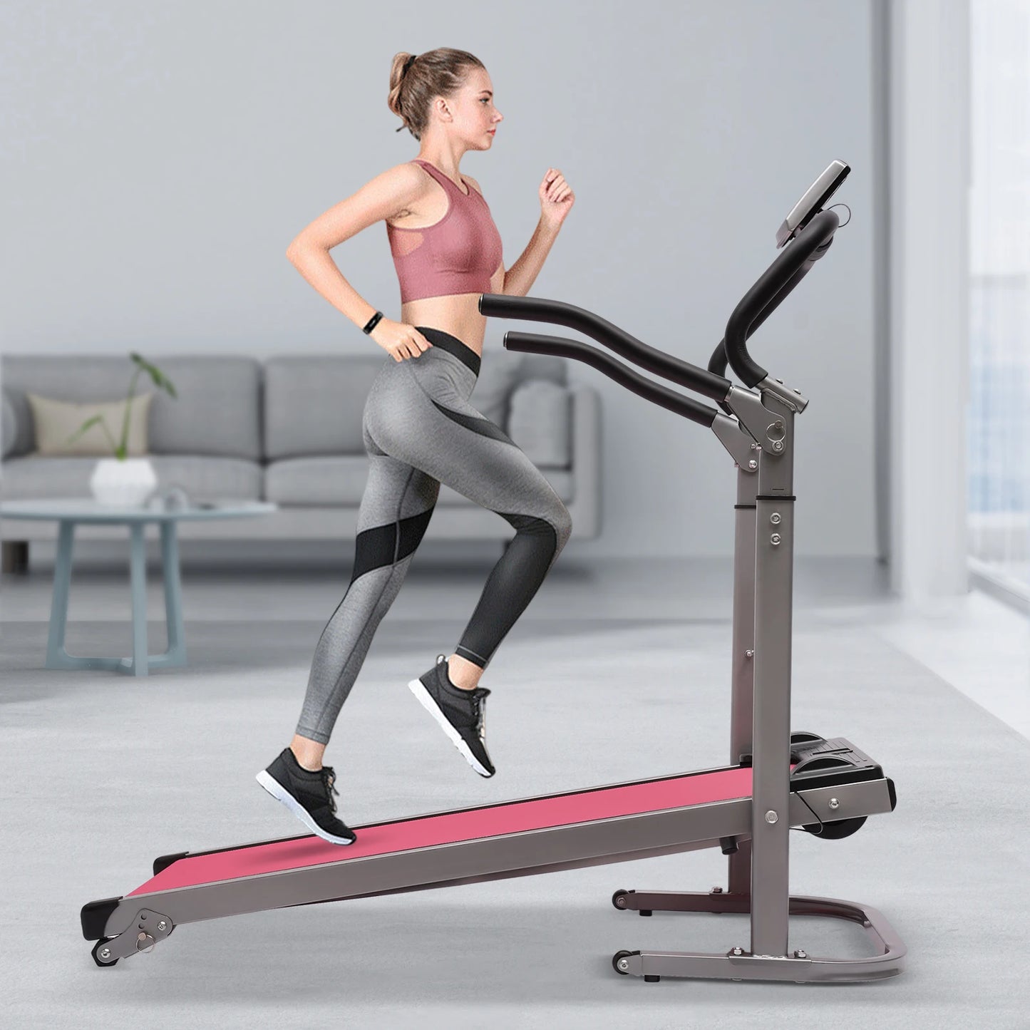 Folding Treadmill with Incline and LED Monitor for Home Gym