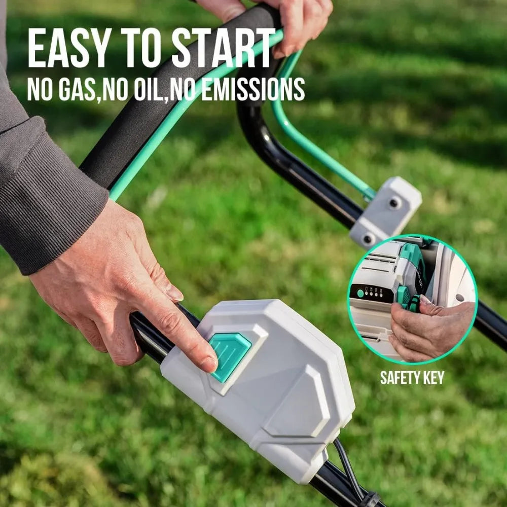 Cordless Lawn Mower 17 Inch, 2 x 20V 4.0Ah Battery Lawn Mower