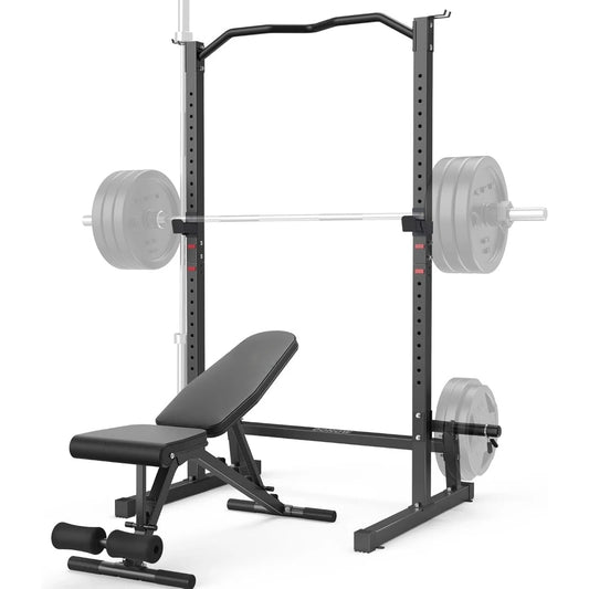 Weight Bench with Squat Rack Adjustable Workout Bench for Strength Training