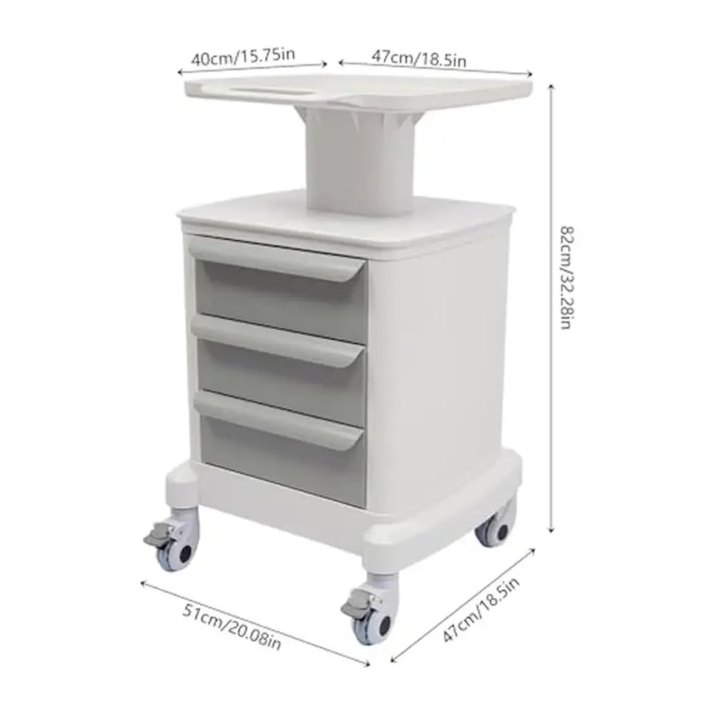 Rolling Utility Cart 3-Drawer Medical Beauty Trolley Salon Office Lab Storage Wheels