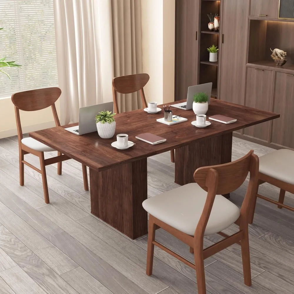 78 Inch Dining Table for 6 8 10, Modern Farmhouse Rectangular Kitchen Table