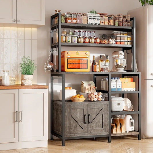 Bakers Rack for Kitchen with Storage and Large Capacity