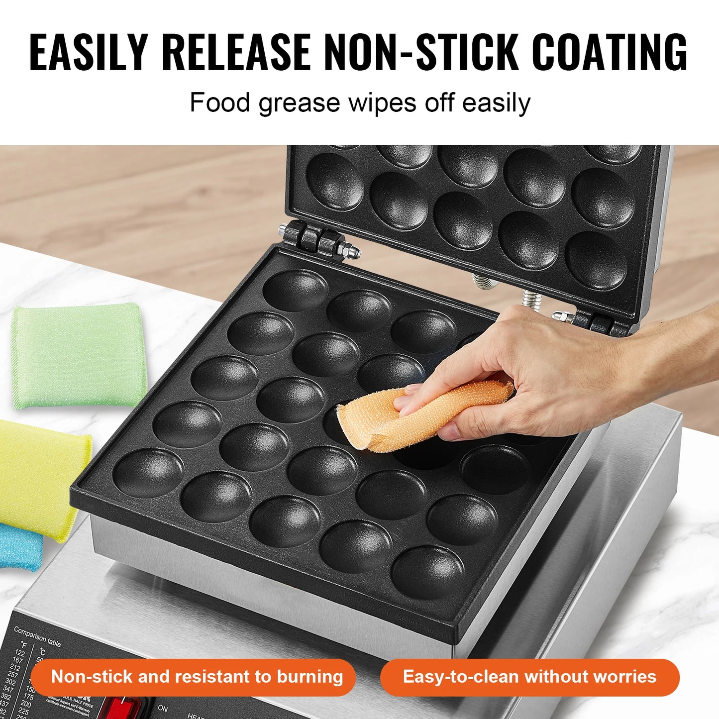 VEVOR 25PCS Electric Waffle Maker Mini Dutch Pancake Maker Dorayaki Machine Waffreras Kitchen Home Appliance Snack Gaufriers
