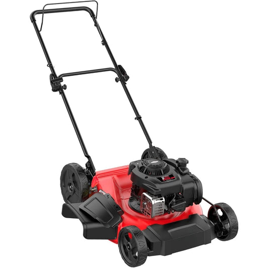 Gas Lawn Mower, 125cc Briggs and Stratton Engine 2-in-1 Mulching Side-Discharge Push Mower with 6-Positions Height Adjustment