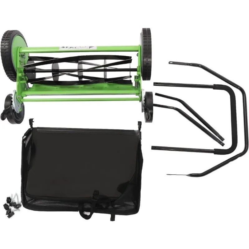 20Inch Reel Mower with 5-Blades Manual Lawn Mower Hand Push