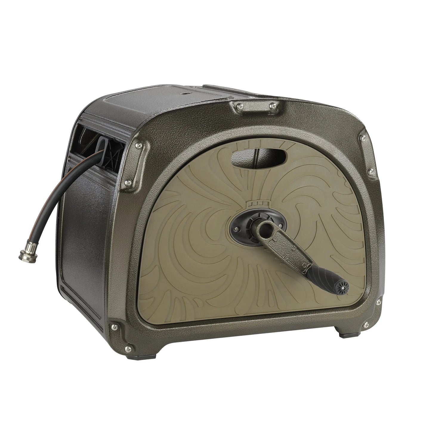 Giraffe Tools SW5 Metal Hose Reel Box, With 150ft 5/8" Hose, Heavy Duty Garden Hose Storage Reel Hideaway, Crank Handle