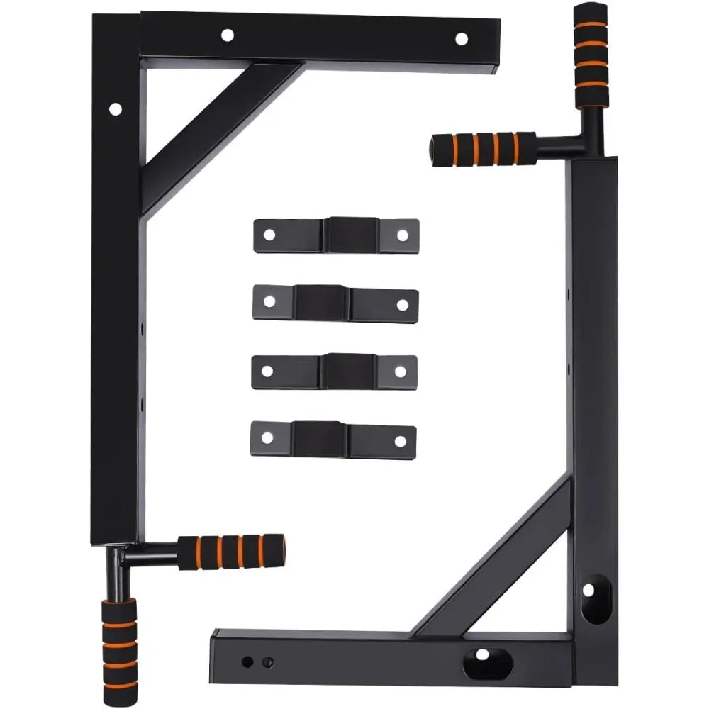 Multi-Grip Wall Mount Pull-Up Bar Dip Station Home Fitness