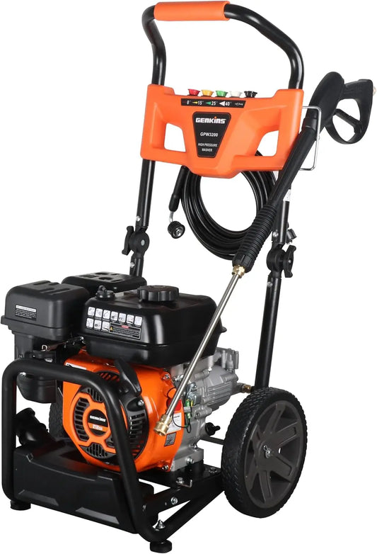 GPW3200 Gas Powered Foldable Pressure Washer 3200 PSI and 2.5 GPM, Soap Tank and Five Nozzle Set Compact & Foldable