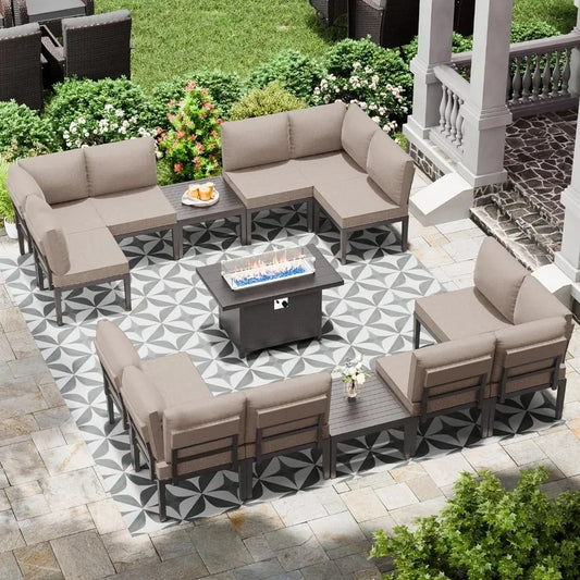 Outdoor Furniture Terrace and Coffee Table 15 Piece Set