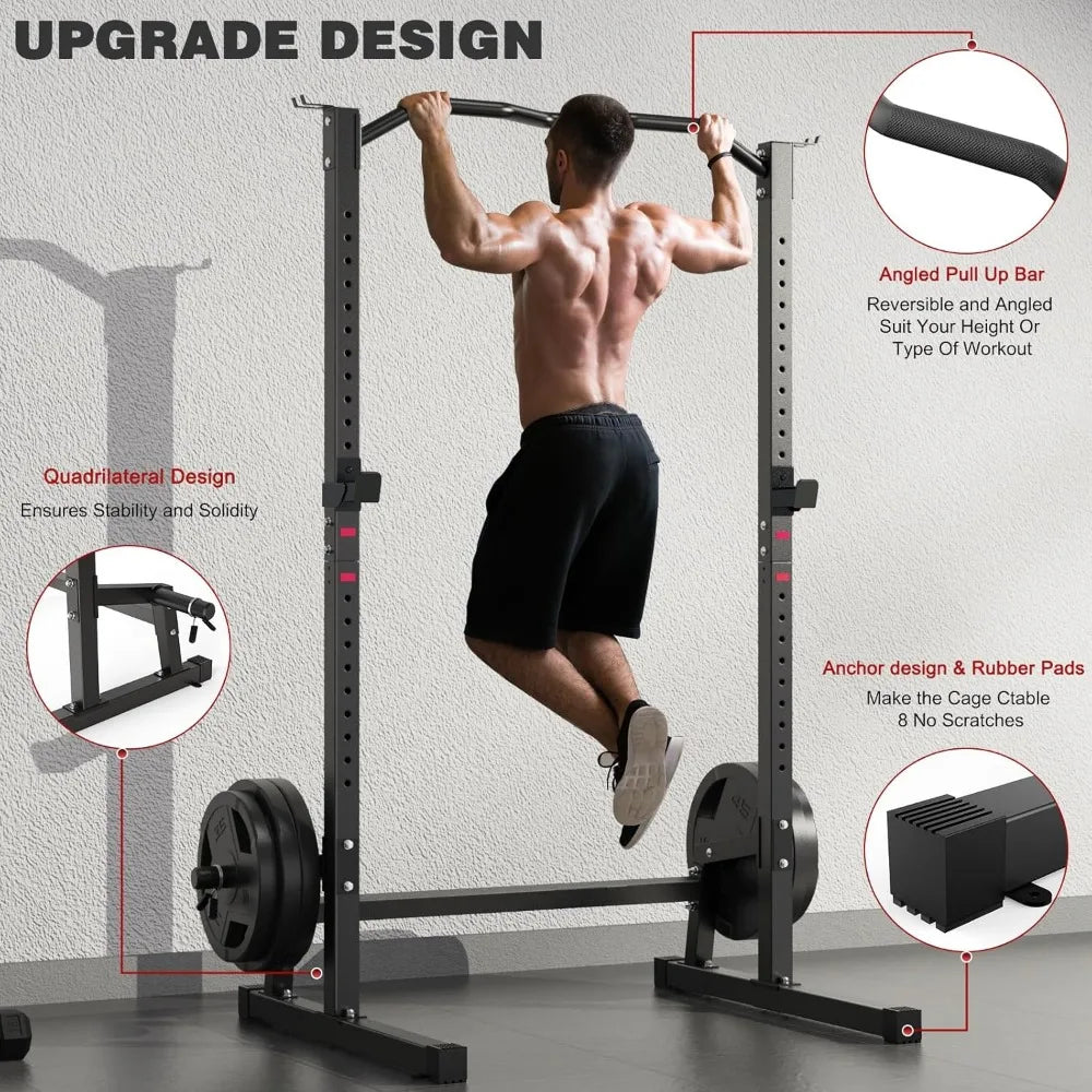 Weight Bench with Squat Rack Adjustable Workout Bench for Strength Training