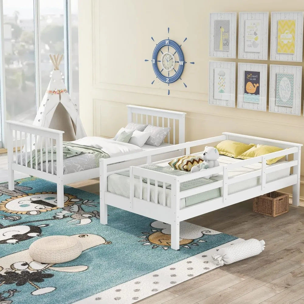 Harper & Bright Designs Twin Over Twin Bunk Bed with Stairs