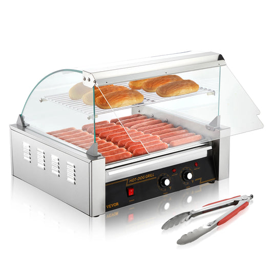VEVOR  5/7/11 Rods Commercial Hot Dog Roller Electric Sausage Maker Barbecue Grill Machine for Camping Party Home Appliance 110V
