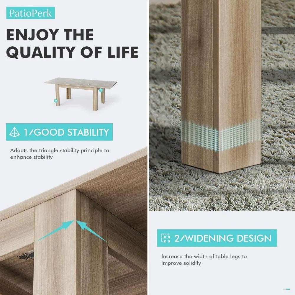 Dining Room Table for 6-10 Person, Plank and Beam Farmhouse Large Rectangular Kitchen Tables for Living Meeting Room.