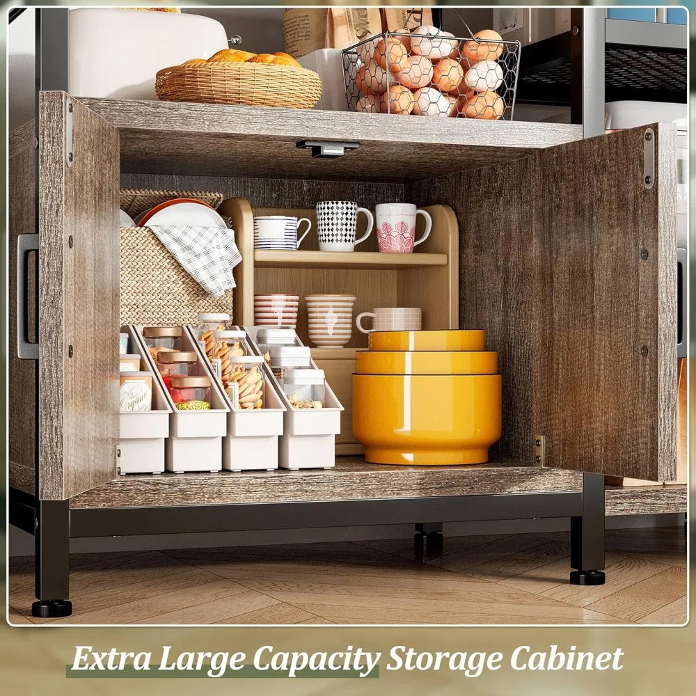 Bakers Rack for Kitchen with Storage and Large Capacity