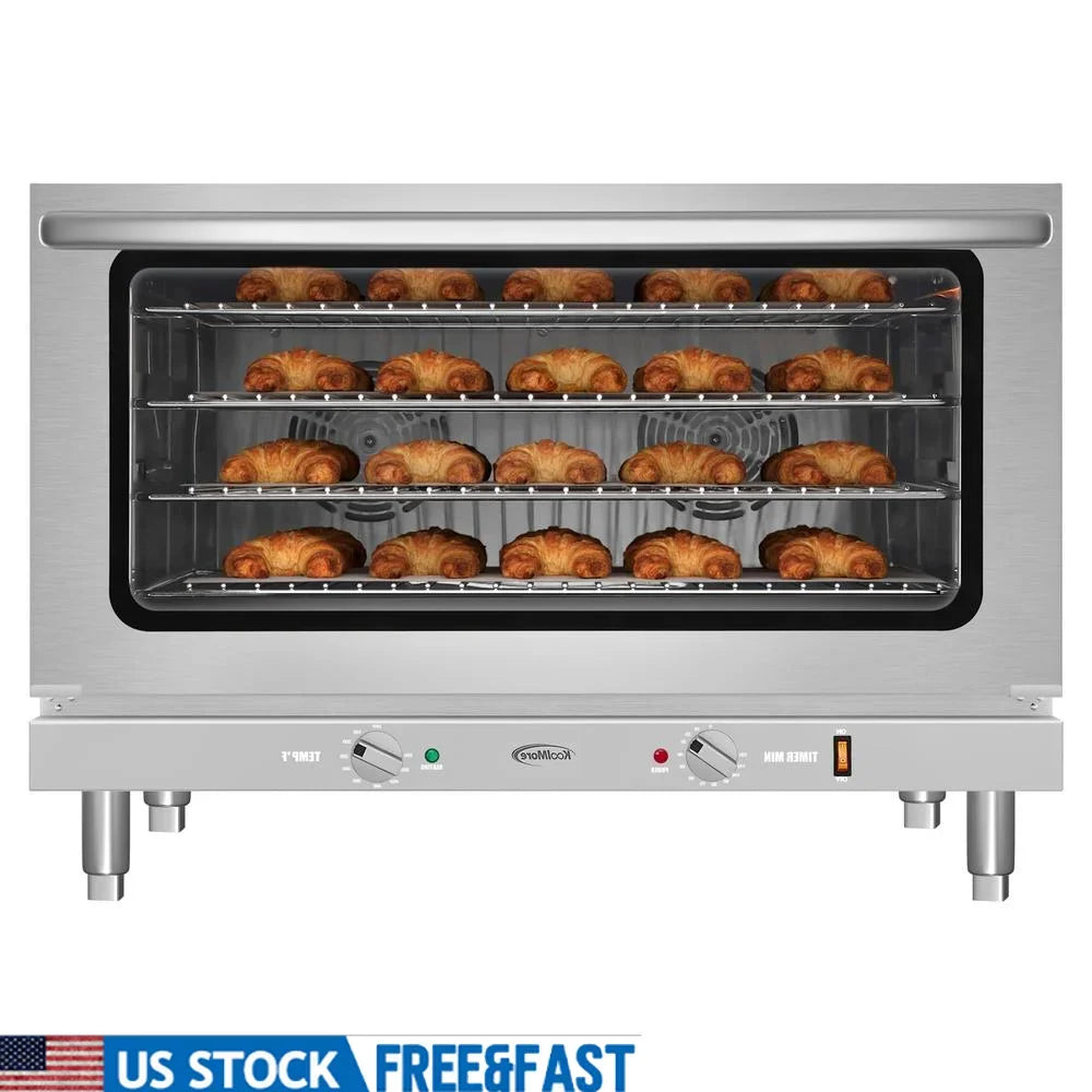 32in Commercial Countertop Convection Oven Full-Size Pans 4 Racks 3500W Powerful ETL Listed Stainless Steel Kitchen Appliance