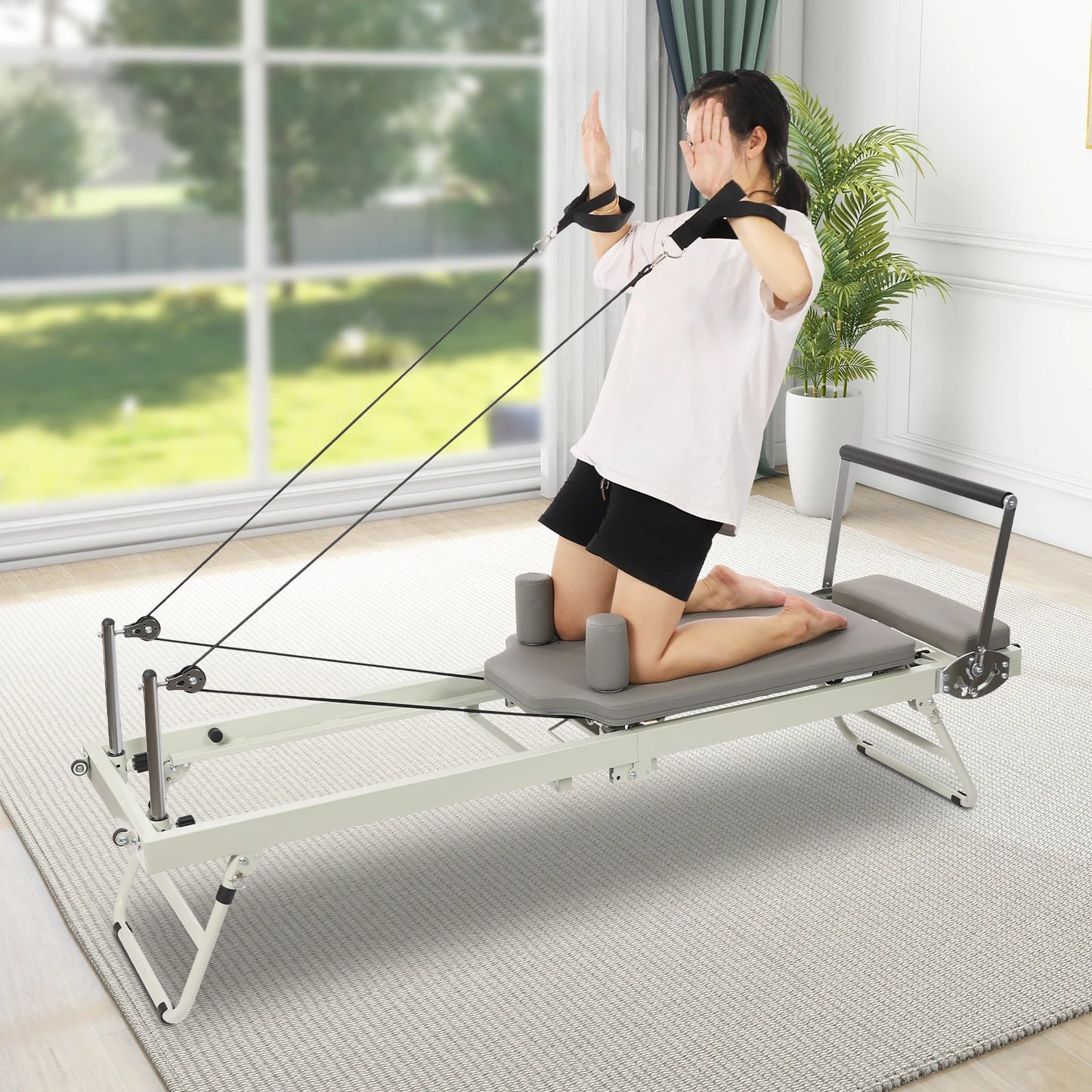Foldable Pilates Reformer Machine Multifunctional Yoga Fitness Equipment Pilates Exercise Equipment