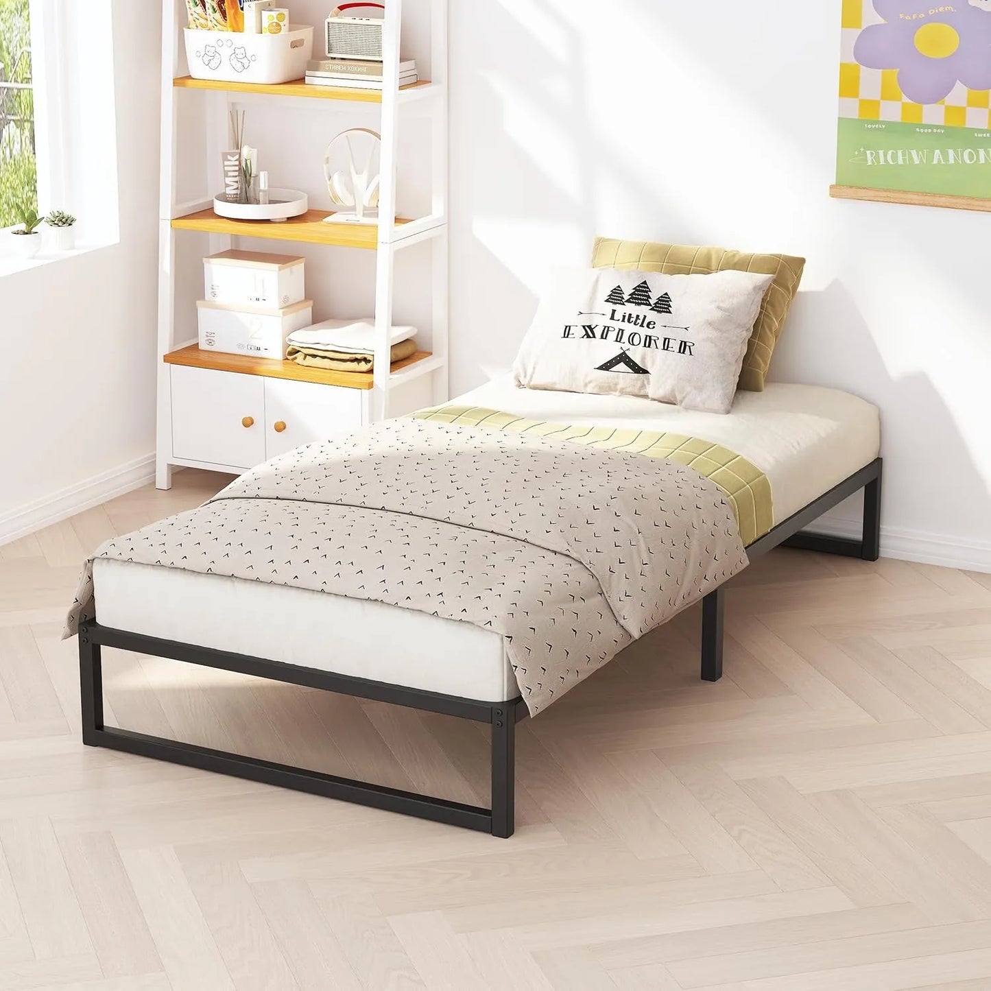8 Inch Twin XL Bed Frames, Mattress Foundation with Steel Slat Support