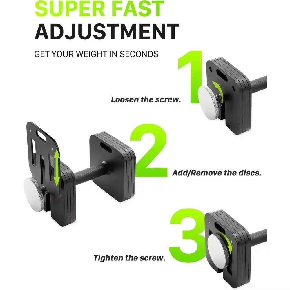 Adjustable Dumbbell Set 10-50lb Quick-Lock Weight Dumbbells