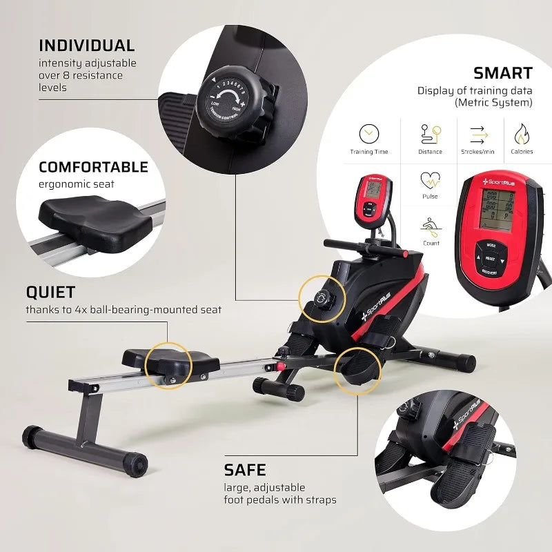 Rowing Machines for Home - Foldable Magnetic Rower Machine