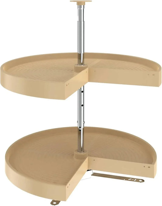 28 Inch Dual Tier Pie-Cut Lazy Susan Organizer for Cabinets