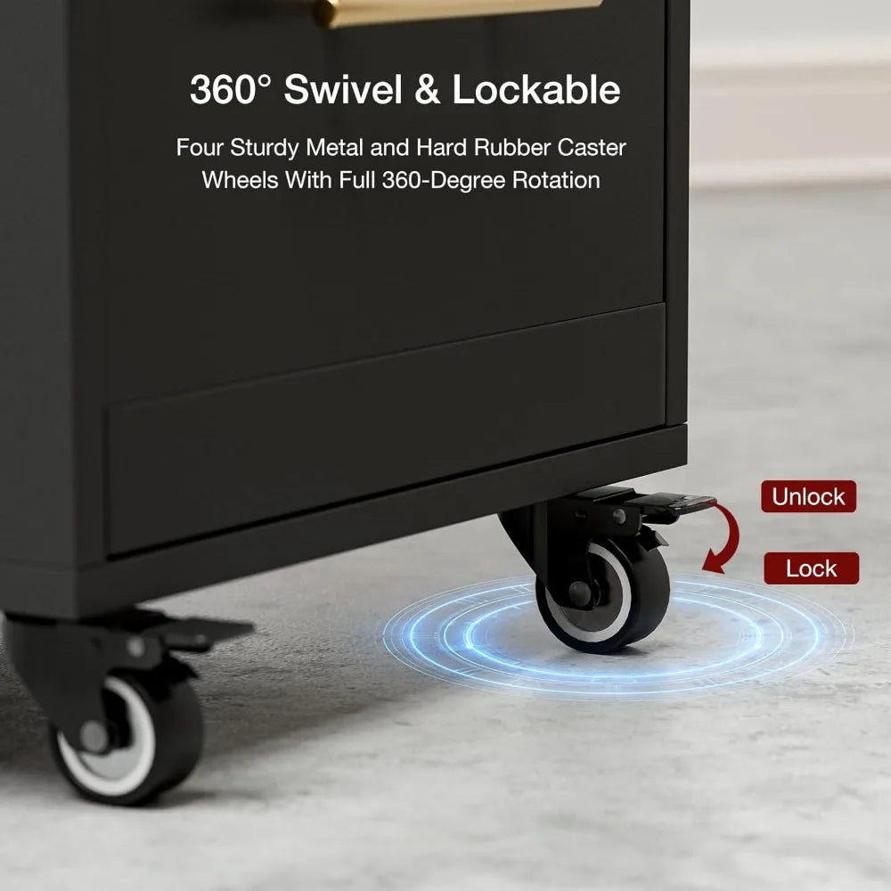 Salon Trolley, Rolling Hair Cart with 3 Dryer Holders for Hair Stylist