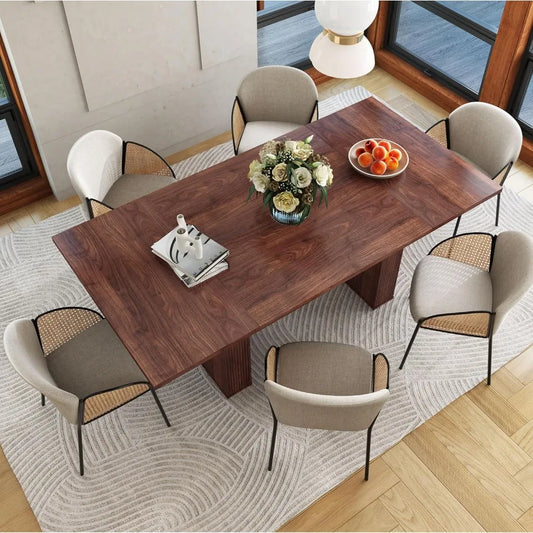 78 Inch Dining Table for 6 8 10, Modern Farmhouse Rectangular Kitchen Table