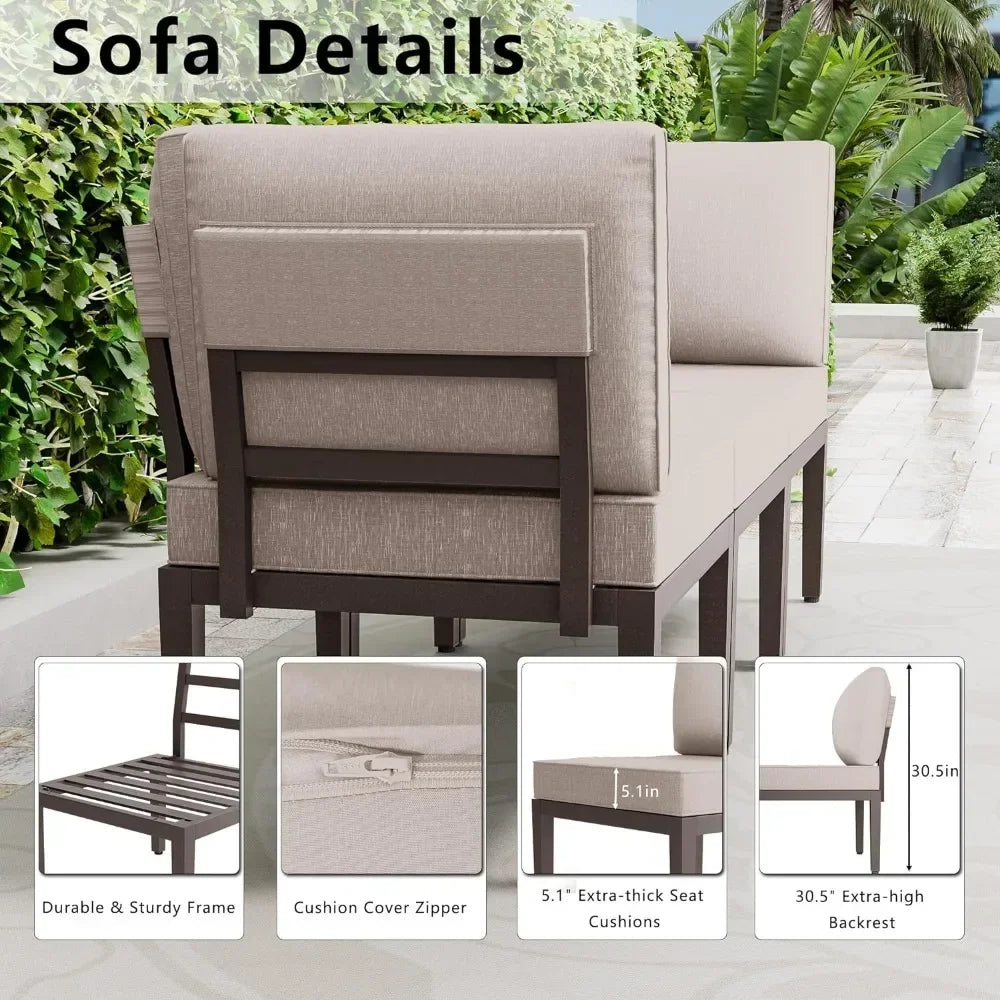Outdoor Furniture Terrace and Coffee Table 15 Piece Set