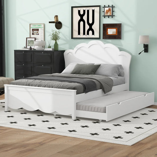 Villa Luxury Double Bed Frame Queen White Nordic Furniture
