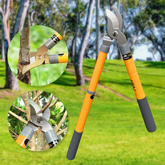 AIRAJ Bypass Lopper , Hedge Shears, Pruning Shears with Telescopic Handles,Extendable Heavy-Duty Branch Cutters， Garden Clippers