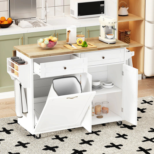 Kitchen Island with Storage, Island Table on Wheels