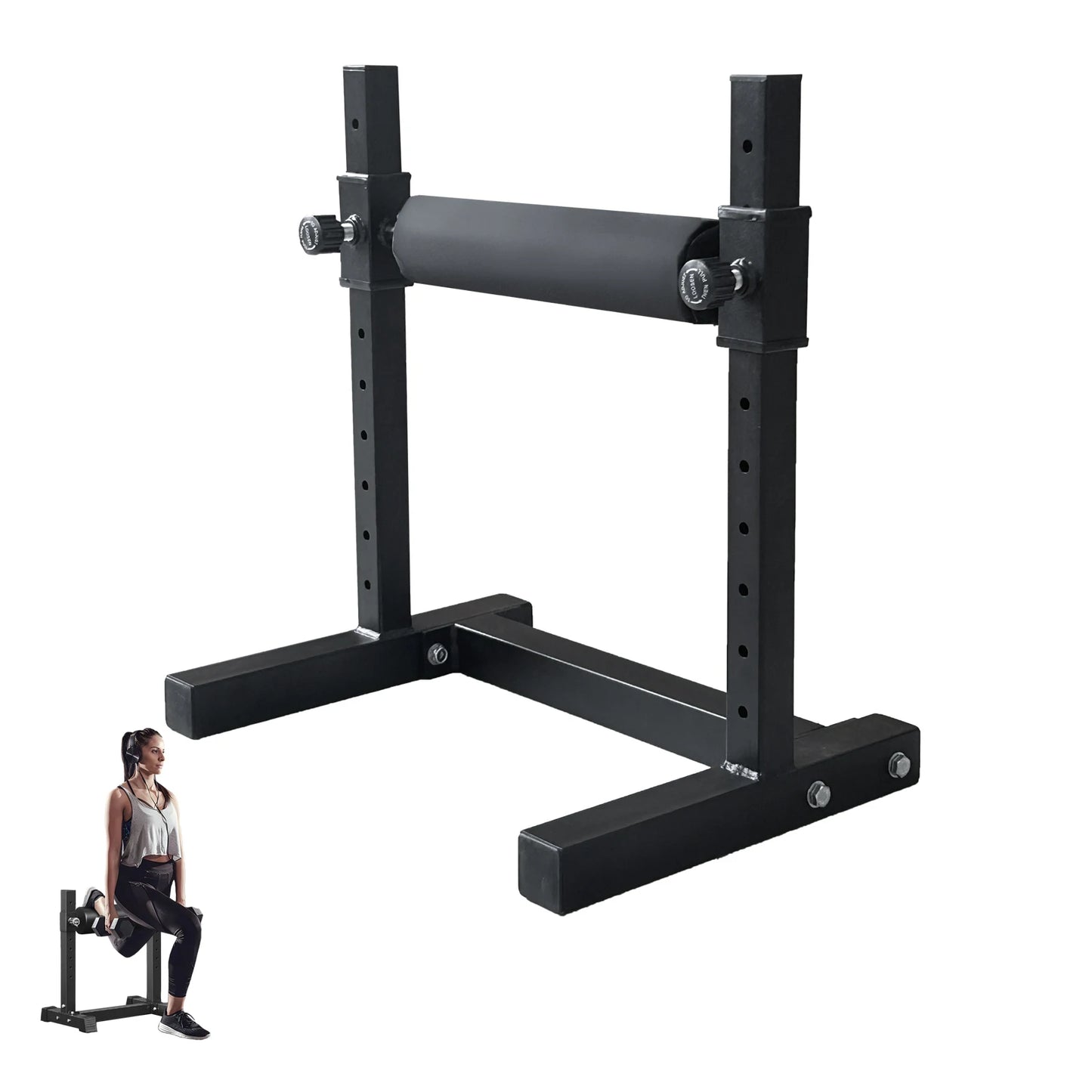 Single Leg Squat Roller Adjustable Height Leg Squat Stand Bulgarian Split Squat Stand for Home Gym Leg Strength Training