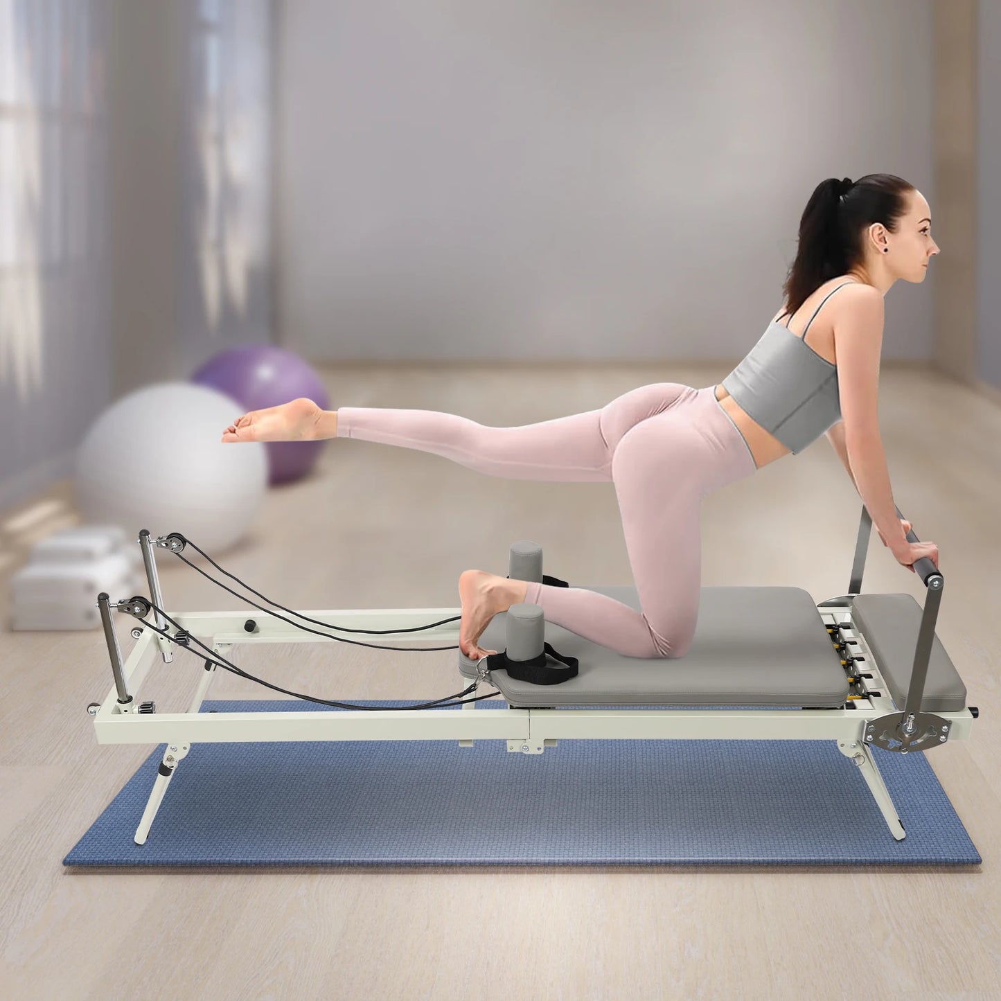 Foldable Pilates Reformer Machine Multifunctional Yoga Fitness Equipment Pilates Exercise Equipment