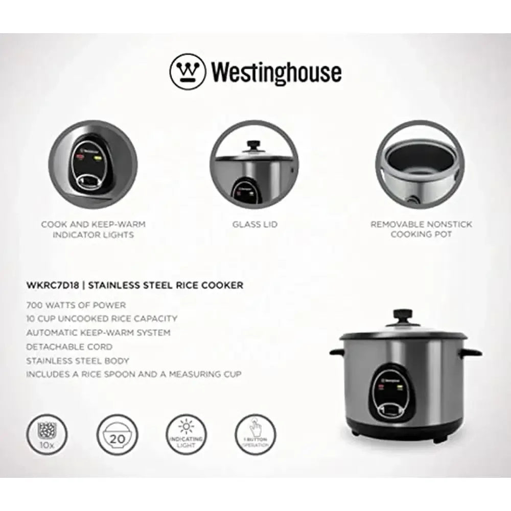 220V Rice Cooker 10 Cup Non Stick Pot Measuring Cup Keep Warm Function Electric Cooker Cooking Appliance Kitchen Cookware