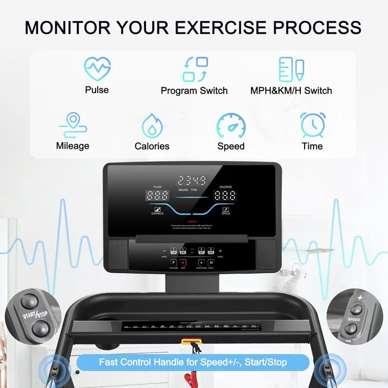 RUNOW Treadmill with Incline, Foldable Bluetooth Support
