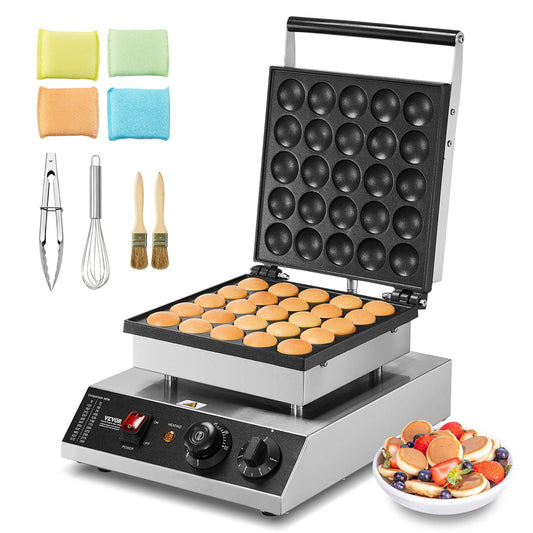 VEVOR 25PCS Electric Waffle Maker Mini Dutch Pancake Maker Dorayaki Machine Waffreras Kitchen Home Appliance Snack Gaufriers