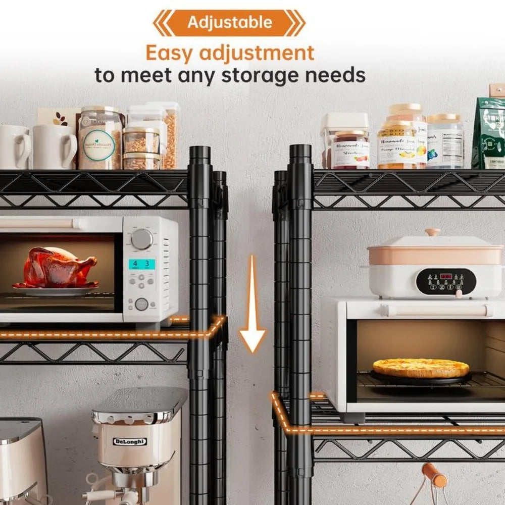 5-Shelf Wire Shelving, 71’’H Adjustable Metal Garage Shelving Heavy Duty Storage Rack Pantry Shelf Kitchen Shelving Organiser