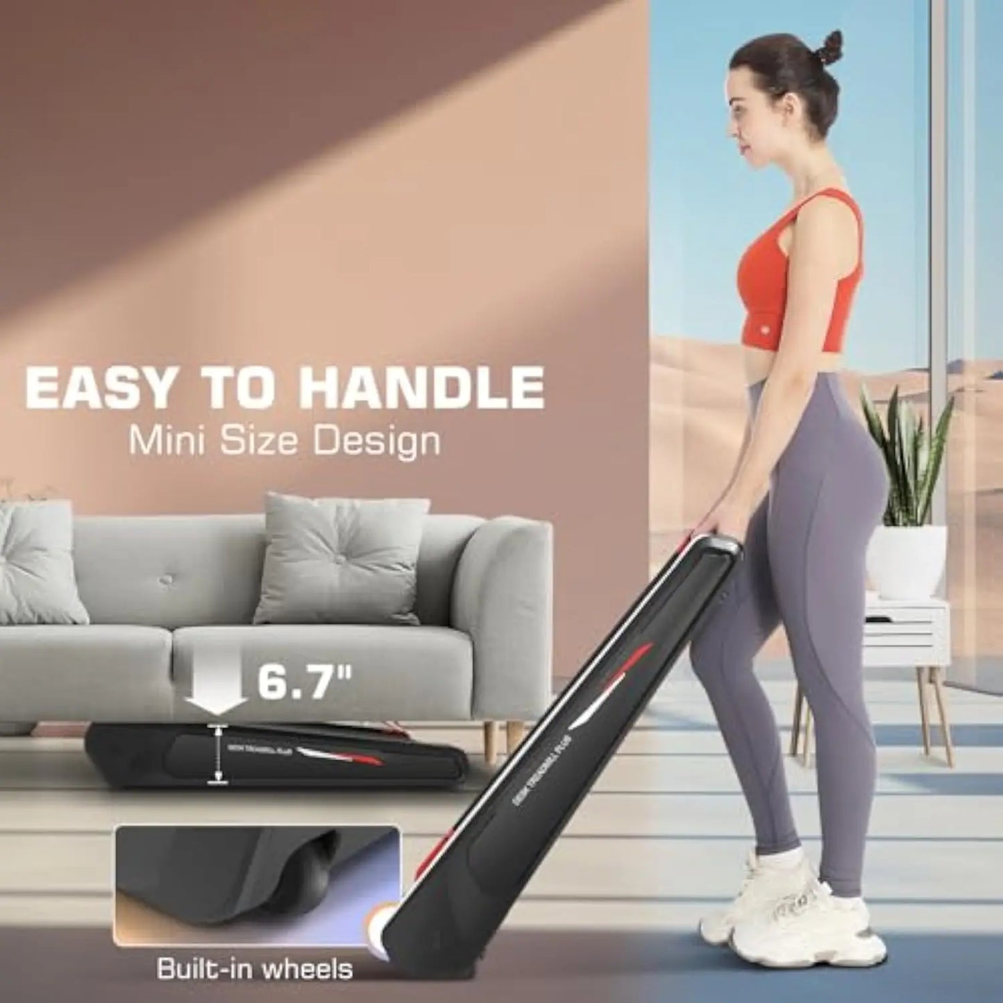 Smallest Walking Pad with Incline 2 in 1 Treadmill