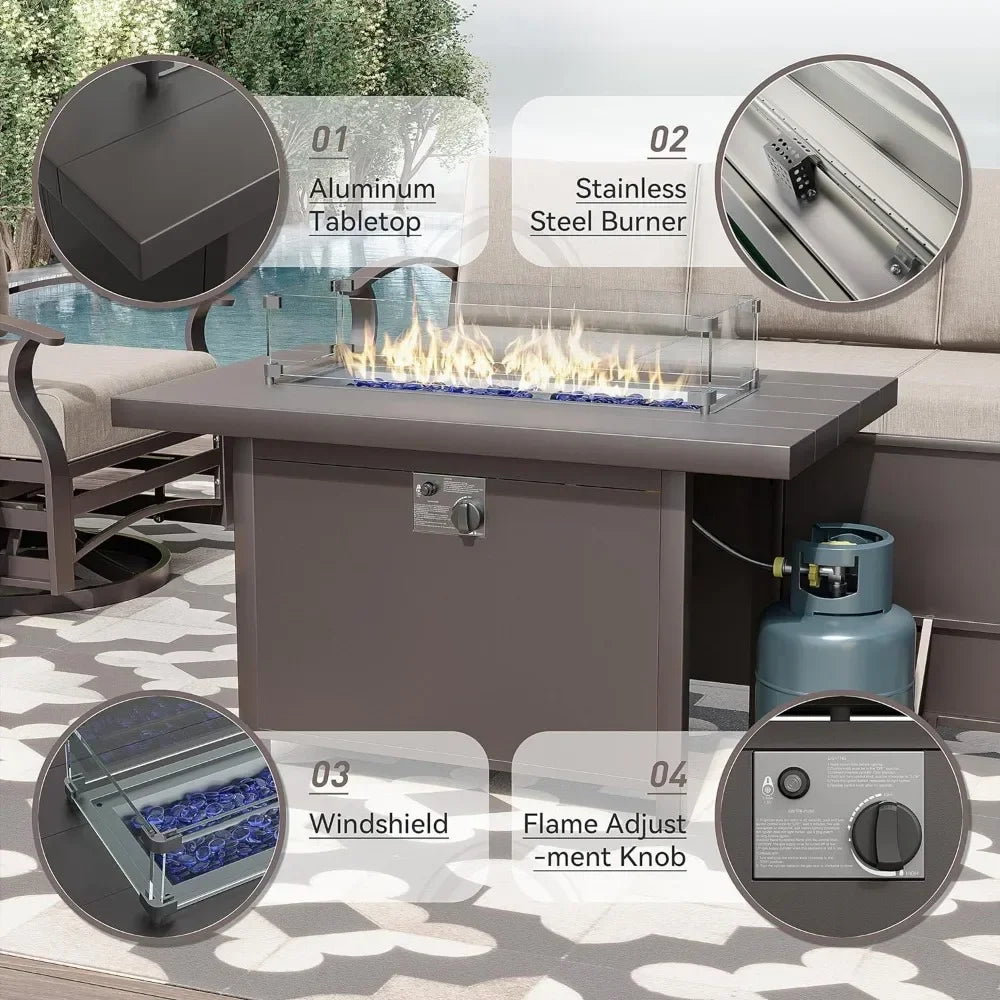Outdoor Furniture Terrace and Coffee Table 15 Piece Set