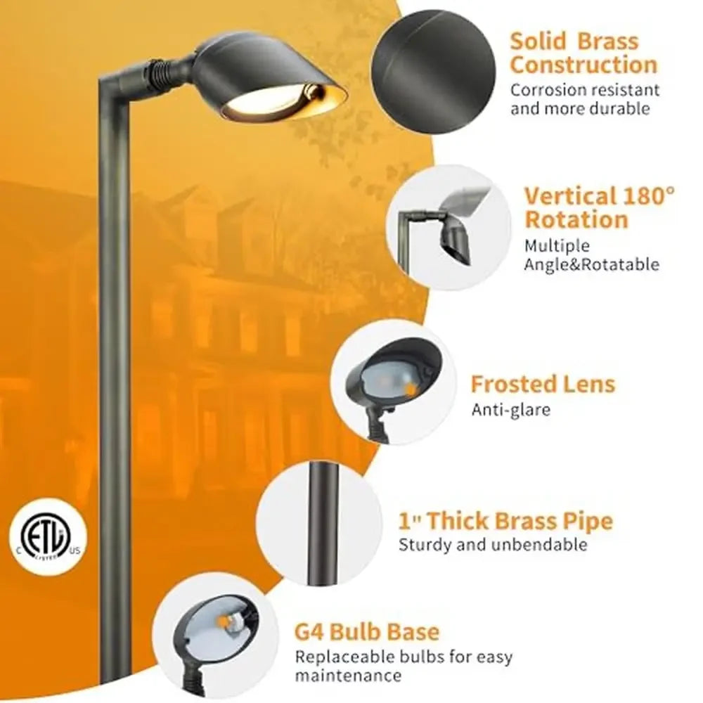 Brass Landscape Path Lights LED 12V Low Voltage Adjustable Outdoor lights Waterproof