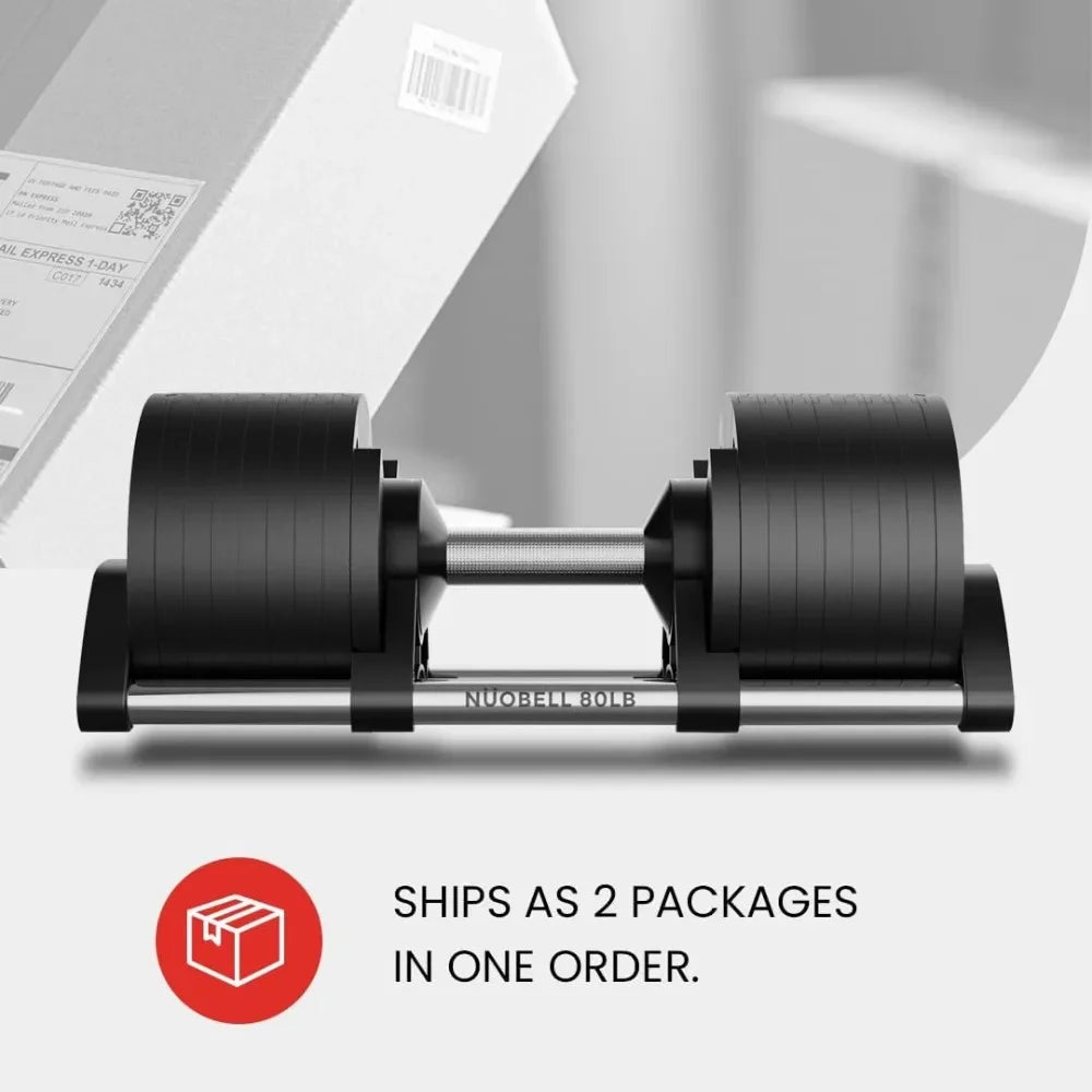 Adjustable Dumbbells Pair 5-80 lbs for Home Gym Use