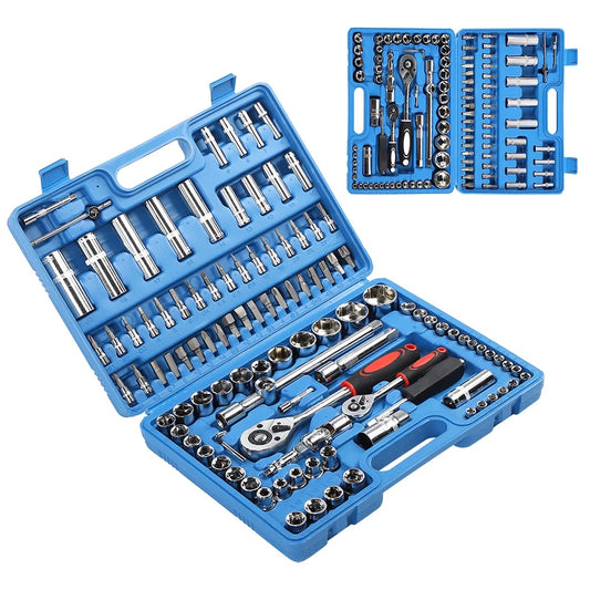 108Pcs Ratchet Wrench Set 1/4in 1/2in