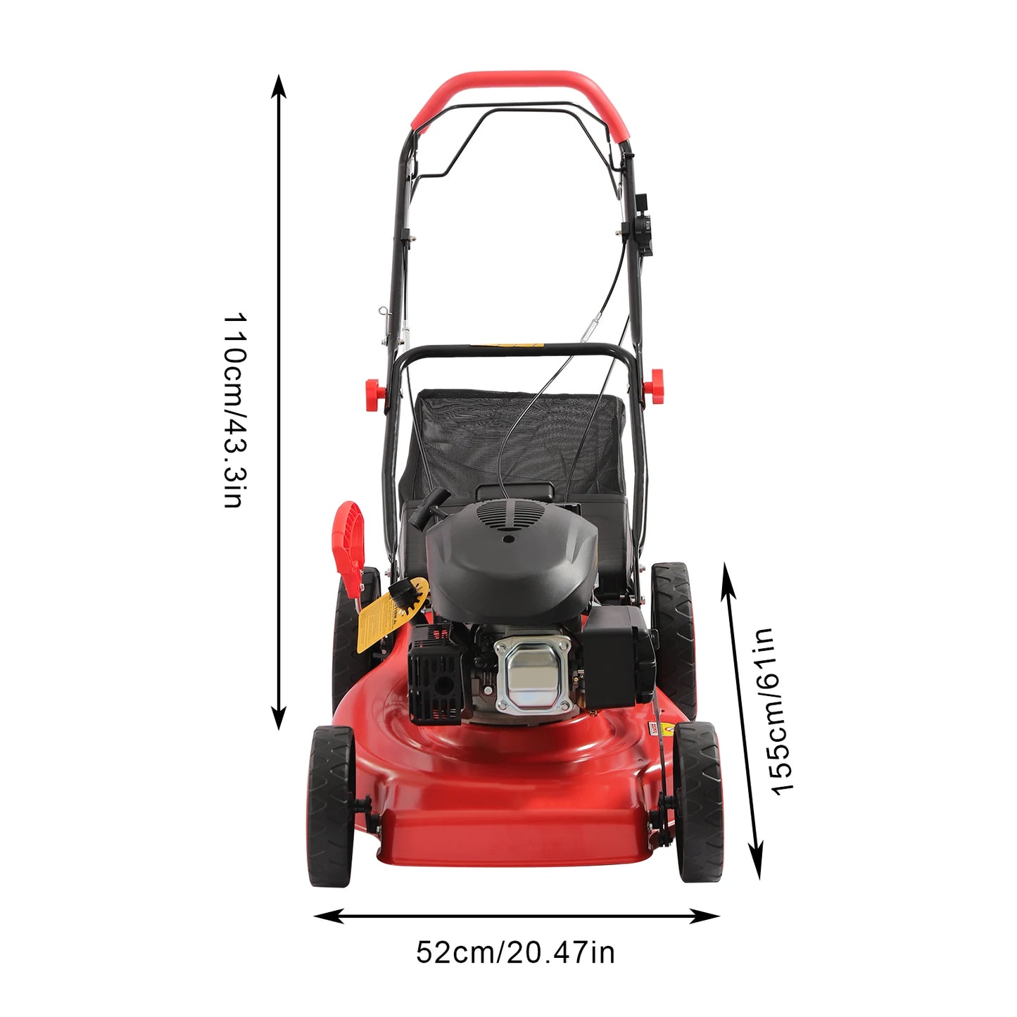 4-Stroke Push Petrol Lawn Mower 8Gear Adjustable Height Self Propelled