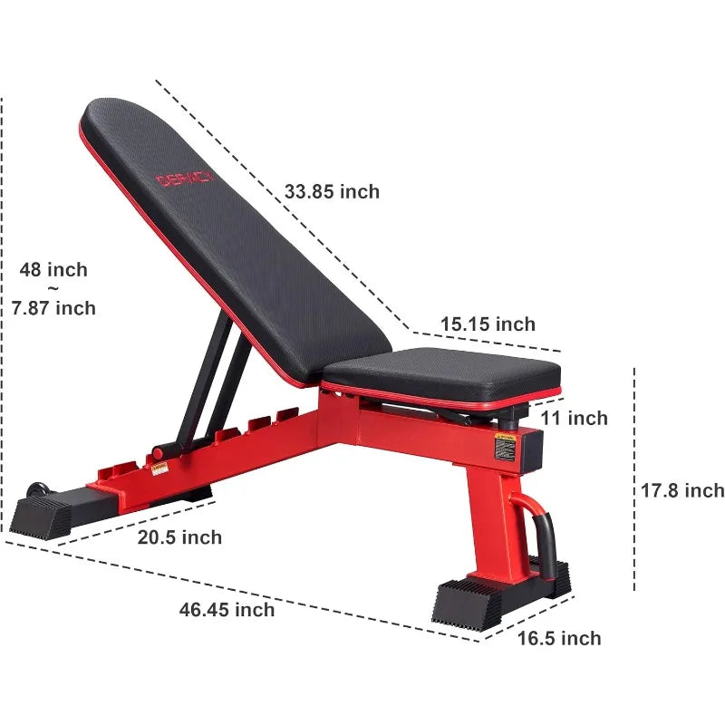 DERACY Adjustable Weight Bench for Full Body Workout