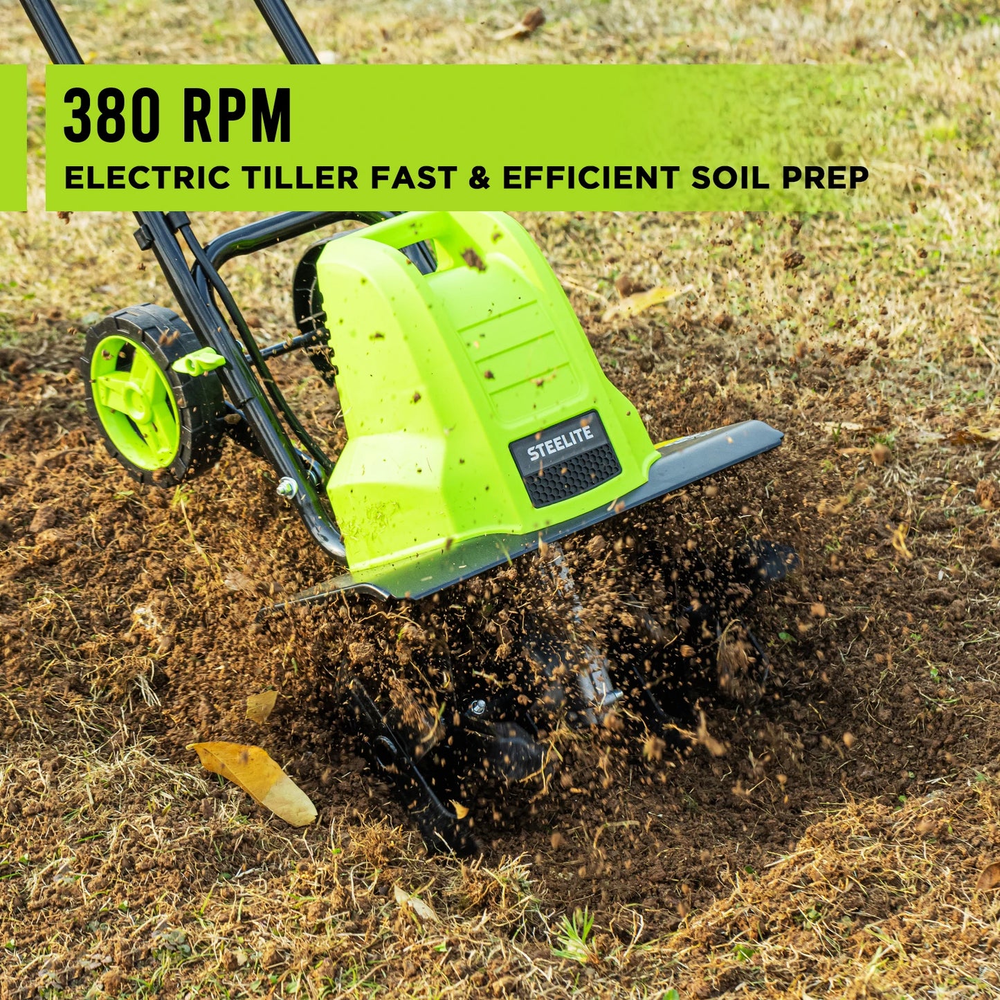 Deli 16 Inch Corded Electric Tiller,13.5-Amp Electric Tiller and Cultivator for Gardening