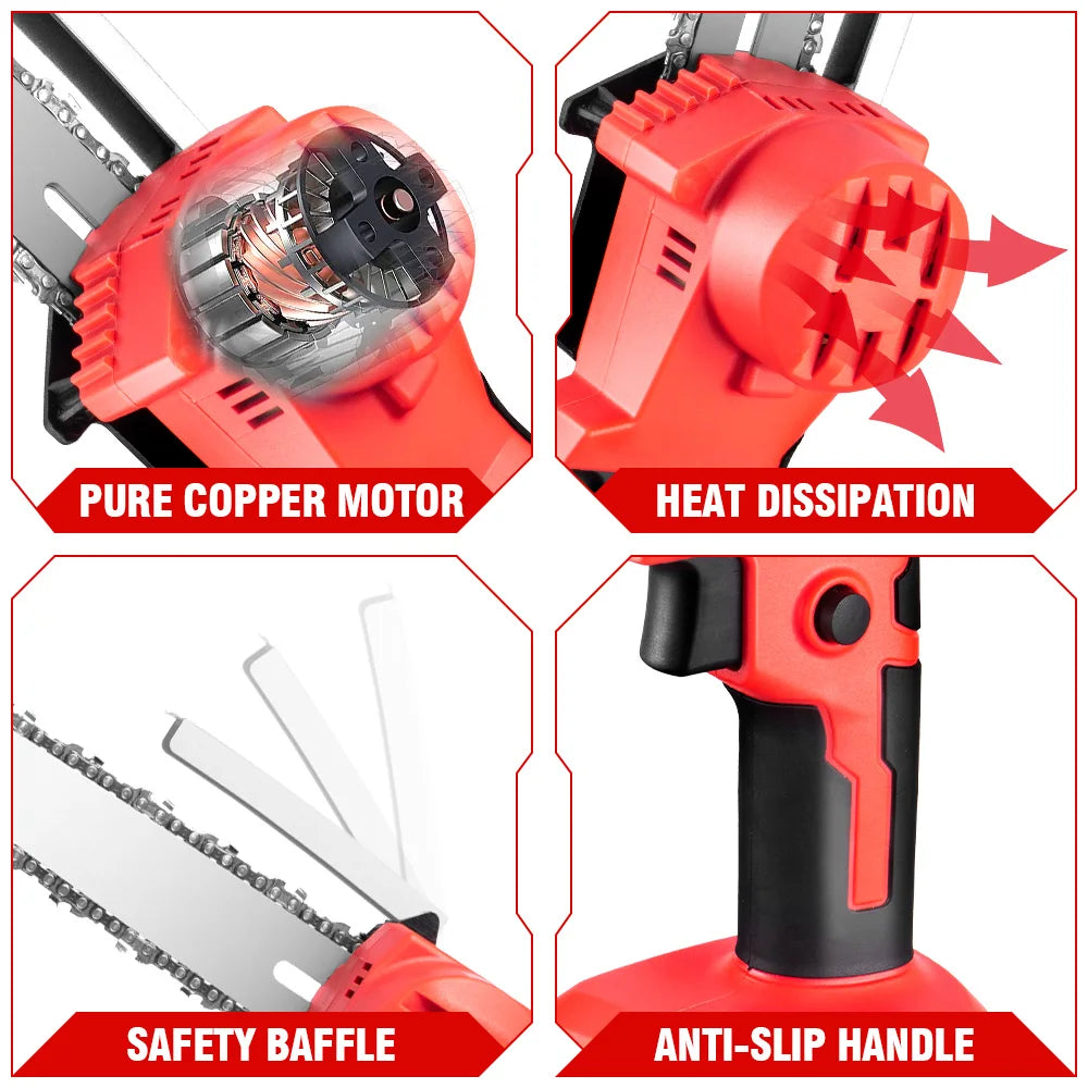 ONEVAN 4500W 2.25m Brushless High Branch Saw Telescoping Pole Electric Saw Cordless