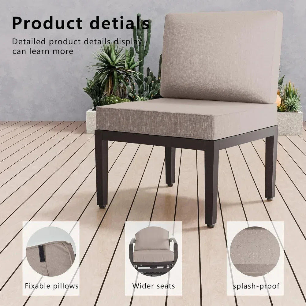 Outdoor Furniture Terrace and Coffee Table 15 Piece Set